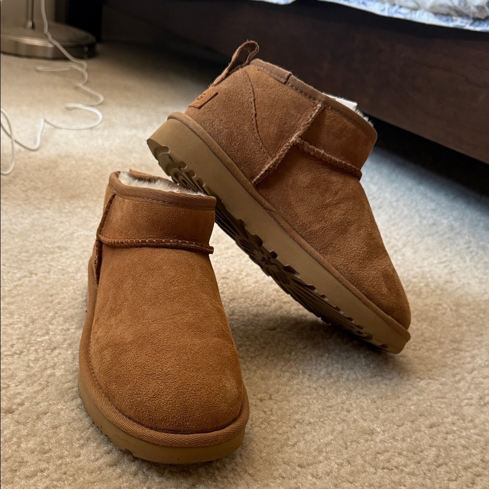 UGG Kids Brown Suede Slippers